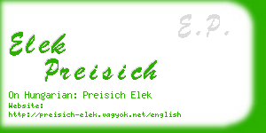 elek preisich business card